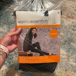 Cuddl Duds Black Textured Fleece Leggings